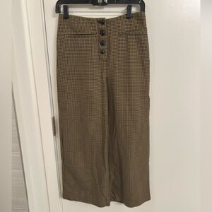Mango Plaid Cropped Pants